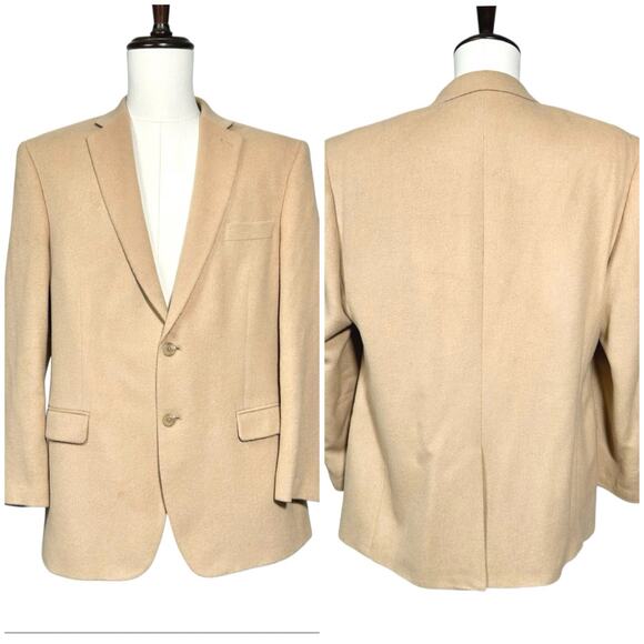 Lauren Ralph Lauren | Men | 100% Camel Hair Solid Tan Lined Classic Blazer | 42R - Picture 1 of 13